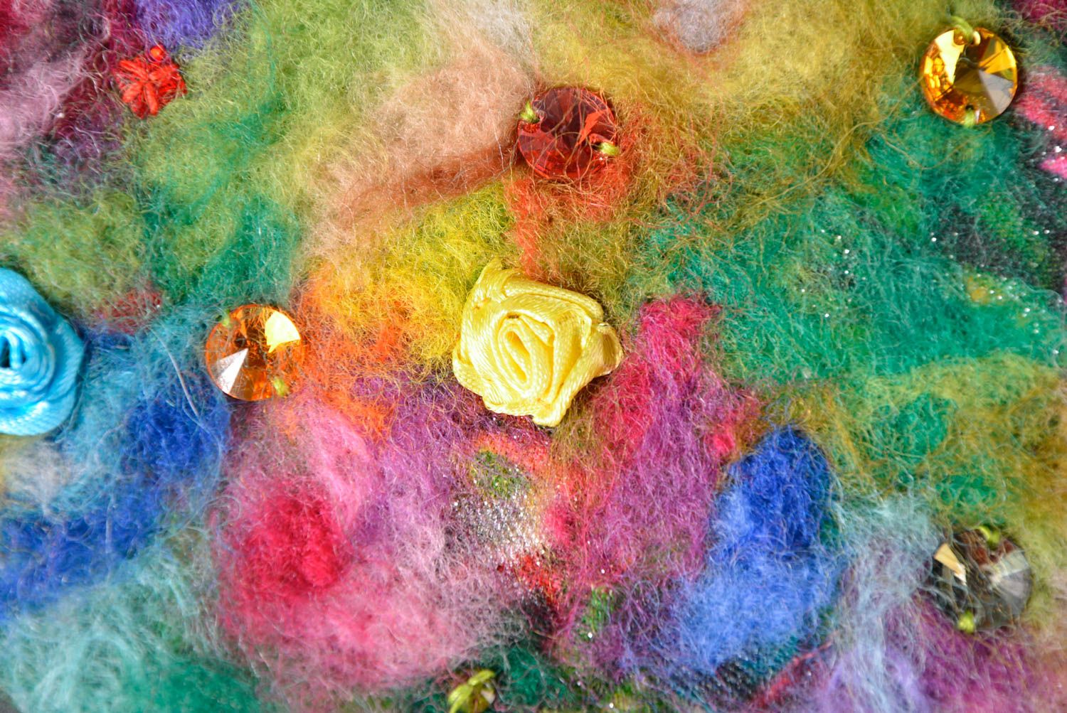 Сумка ручной работы женская сумка разноцветная длинная на цепочке сумка валяние фото 5