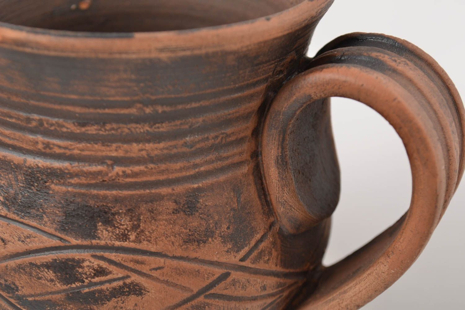 Чайная чашка ручной работы глиняная чашка посуда для чая или кофе 300 мл. фото 3