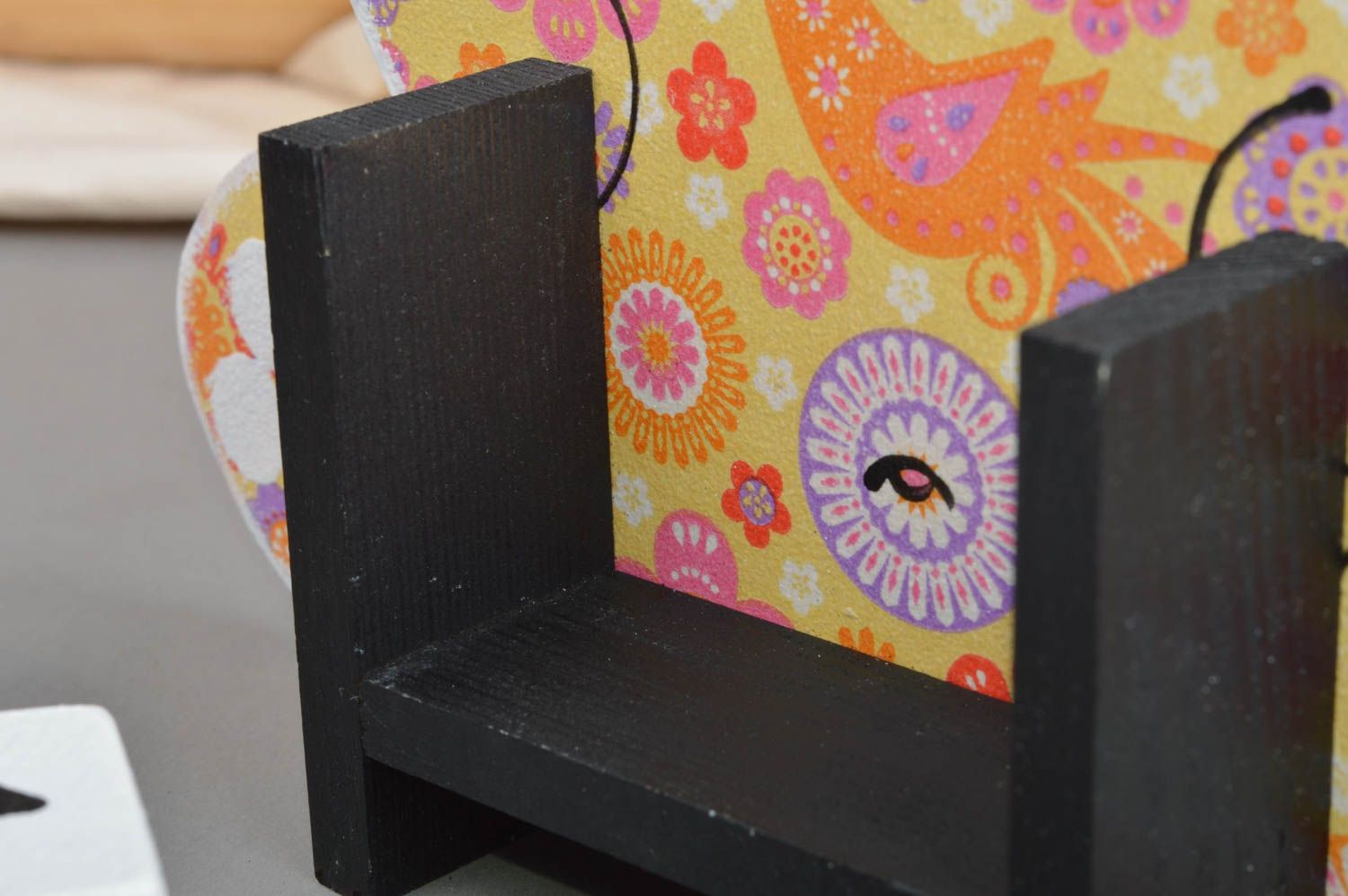 Calendrier perpétuel en bois fait main avec cubes pour enfant Ours avec motifs photo 5