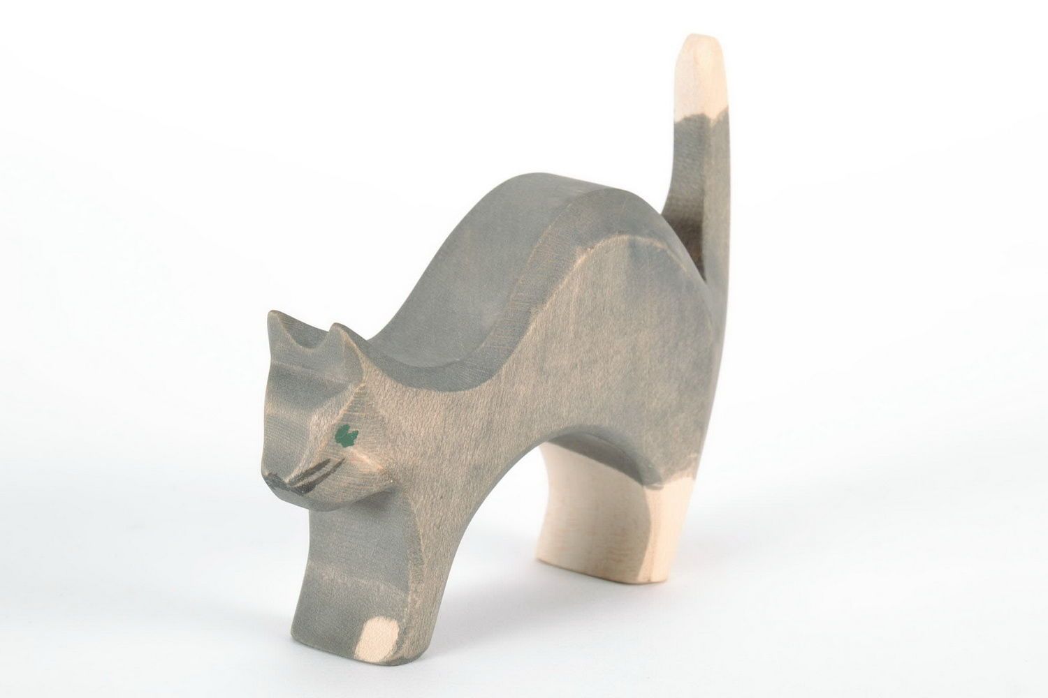 Wooden figurine Gray cat photo 3