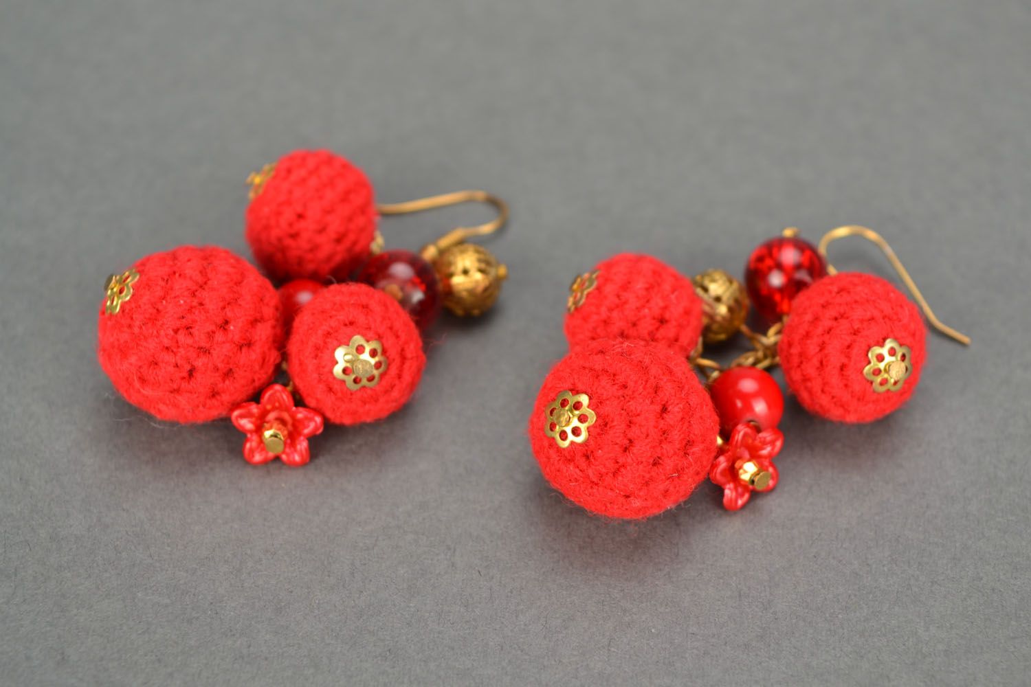 Crochet earrings Ripe Berry photo 5