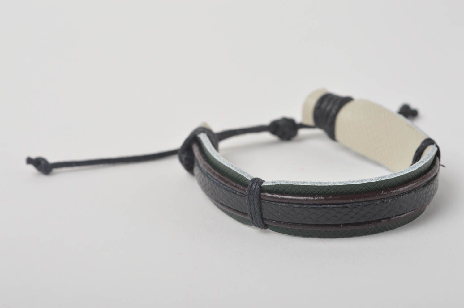 Stylish homemade leather bracelet handmade wrist bracelet cool jewelry photo 5