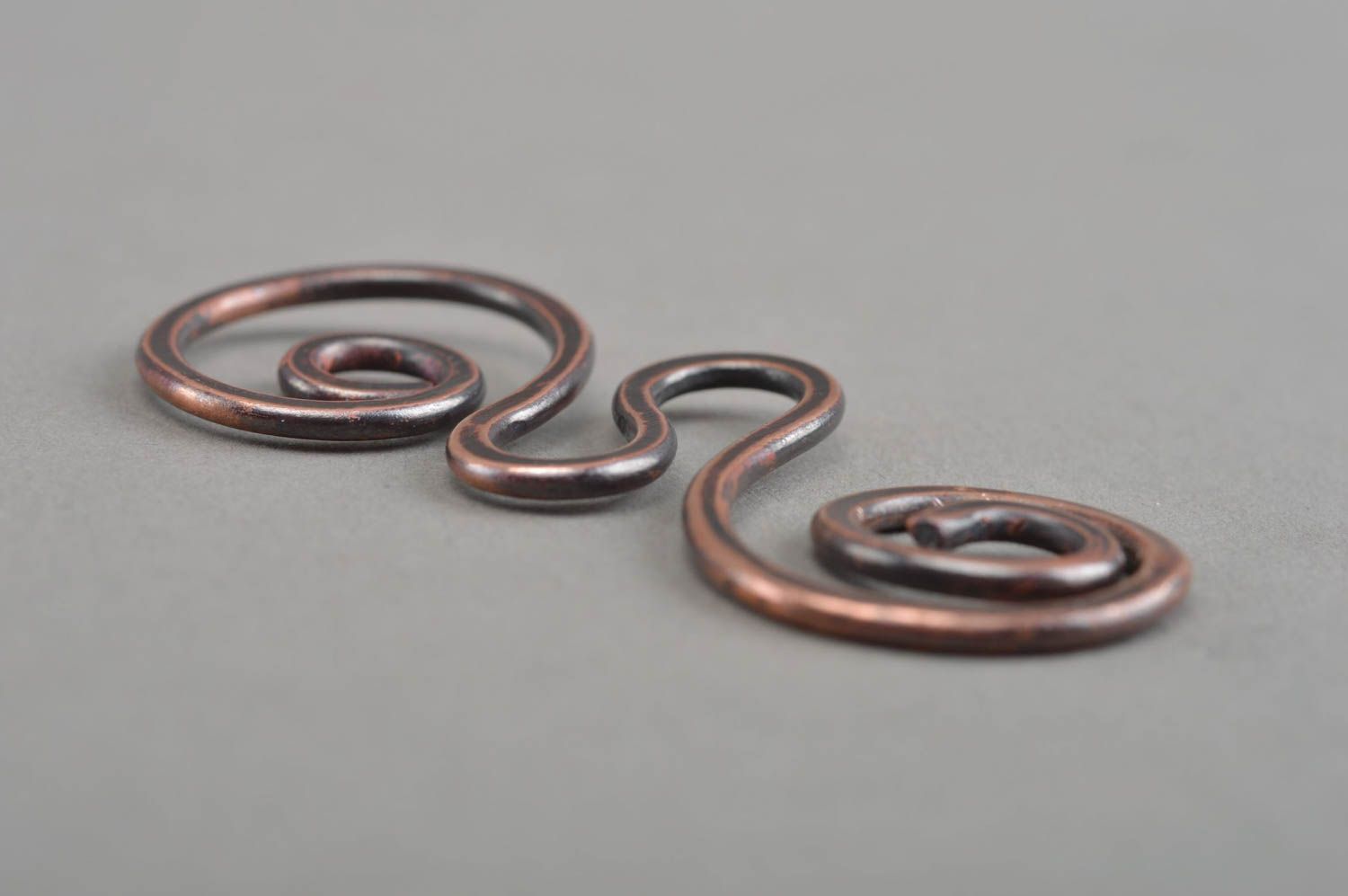 Handmade copper pendant unusual metal accessory designer forged pendant photo 4