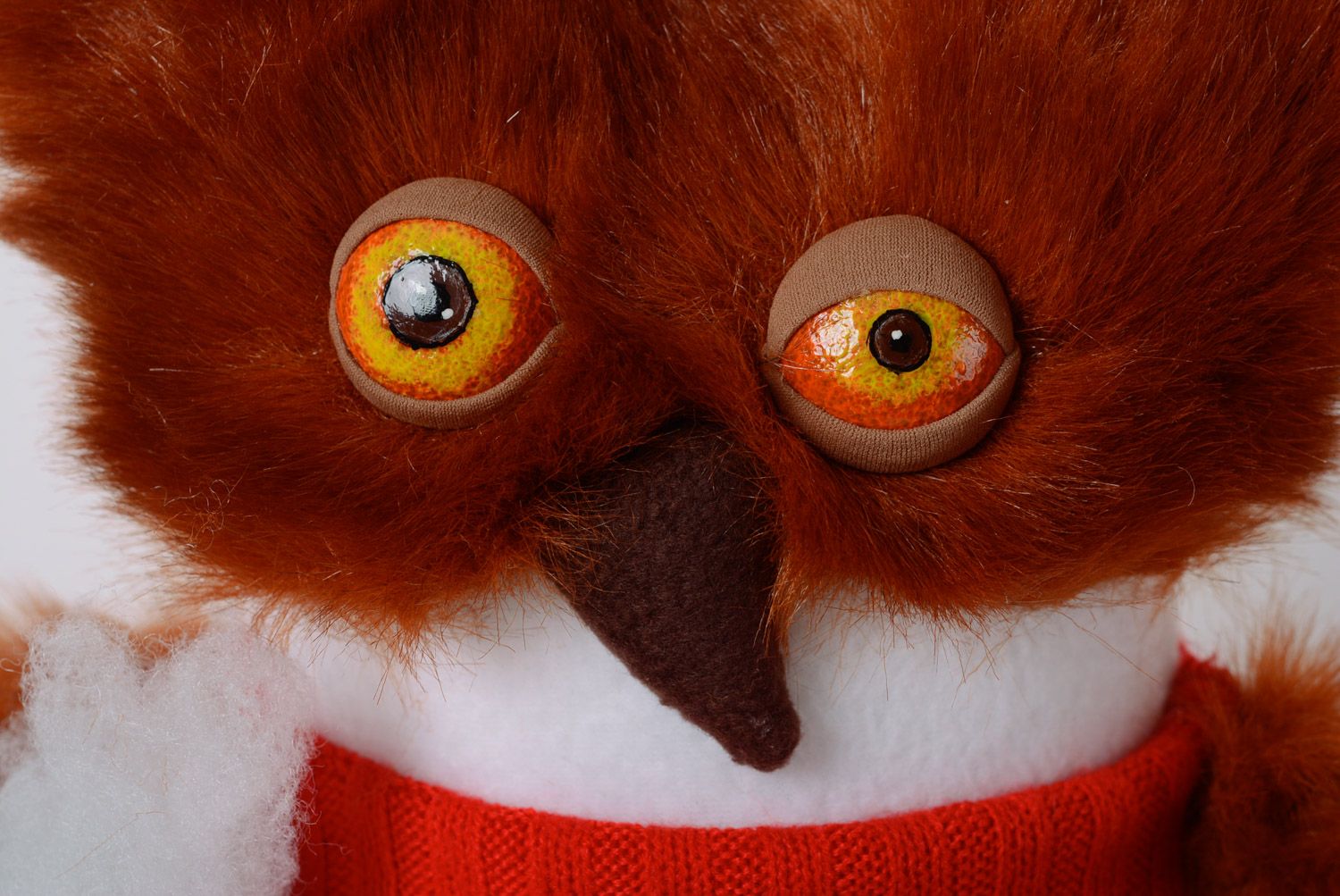 Unusual handmade artificial fur soft toy owl photo 2