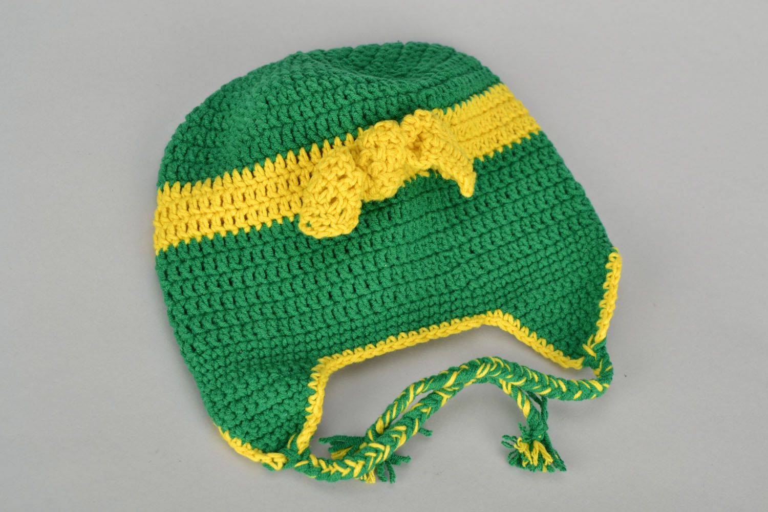 Crochet children's hat Green photo 3