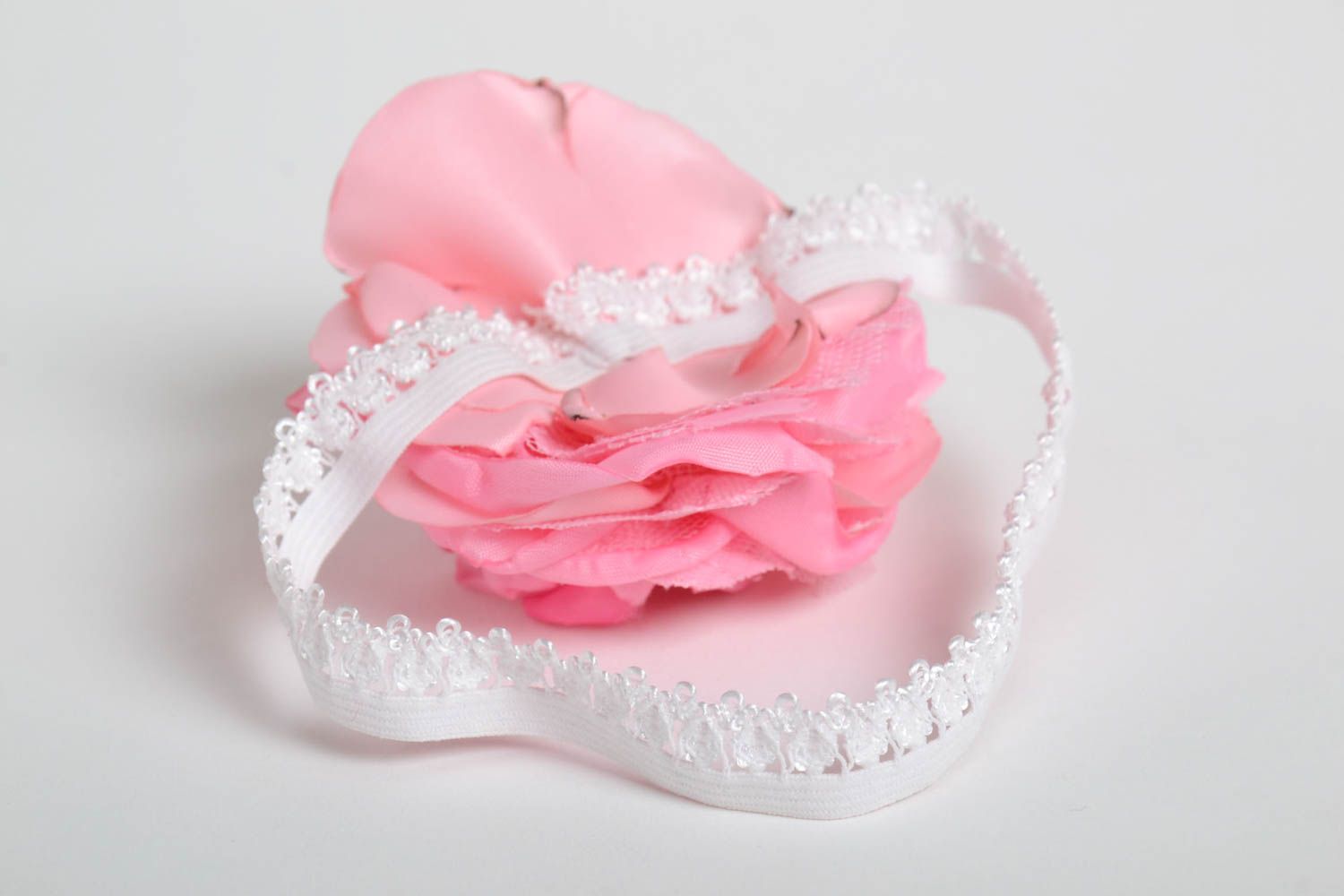 Handmade designer accessory pink elegant headband female cute headband photo 3