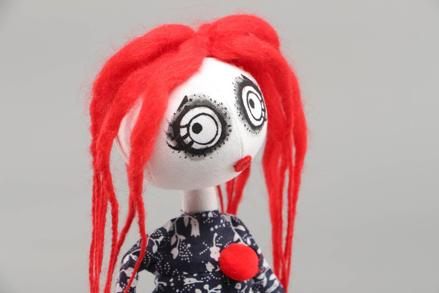 Collectible fabric doll zombie with long hair photo 2