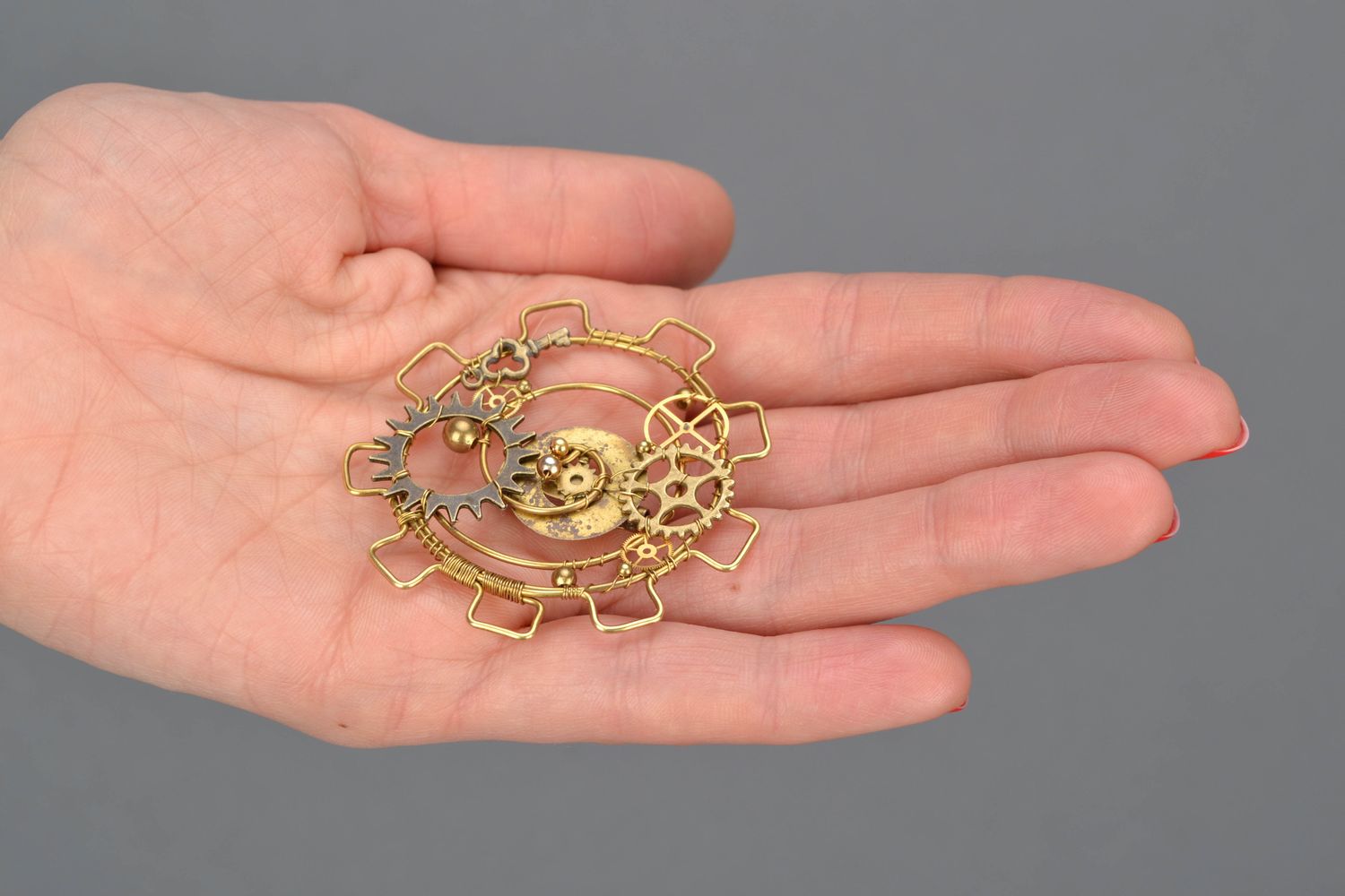 Steampunk brooch Structure of the Universe photo 2