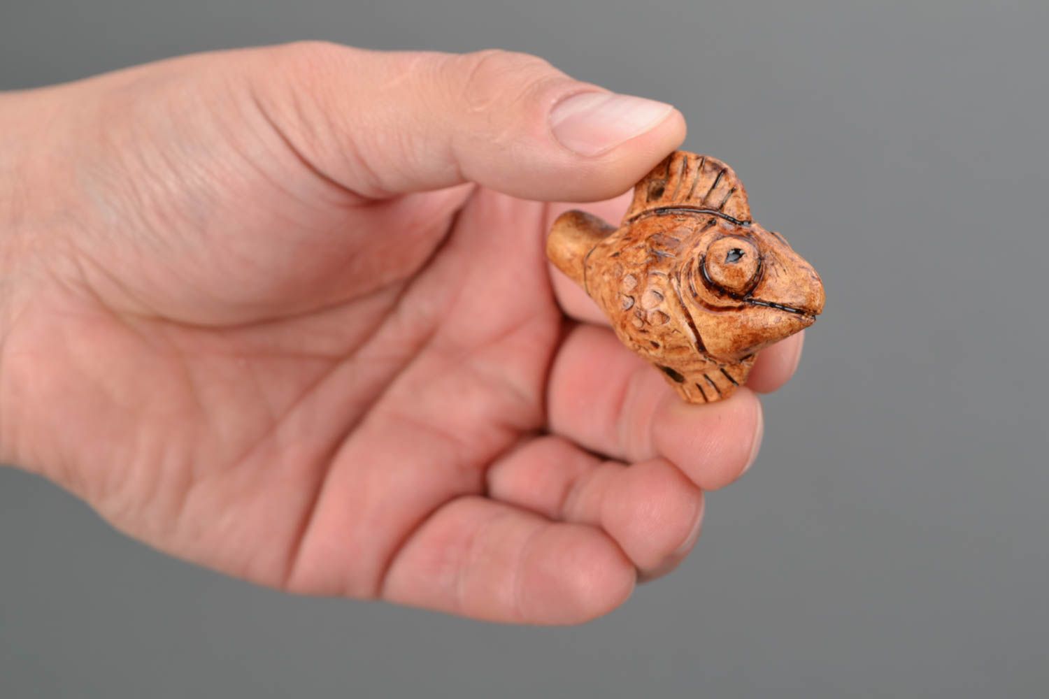 Глиняная свистулька Рыбка фото 2