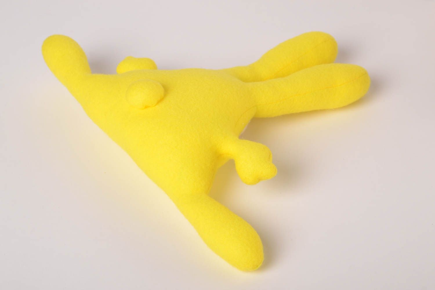 Peluche lièvre jaune faite main Jouet enfant mignon Cadeau original tissu photo 4