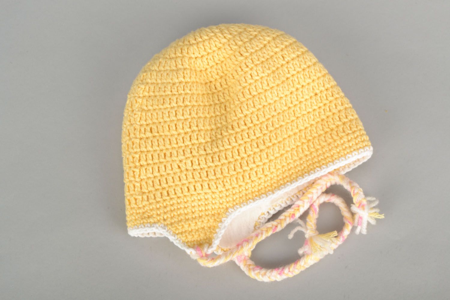 Cappello a uncinetto di lana fatto a mano accessorio divertente da bambine foto 4