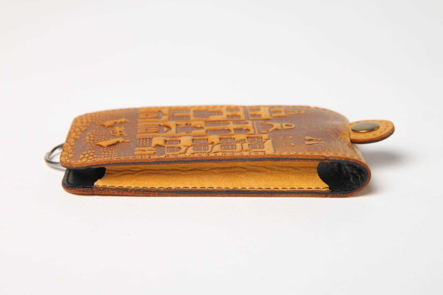 Unusual handmade leather key purse stylish key holder leather goods gift ideas photo 3