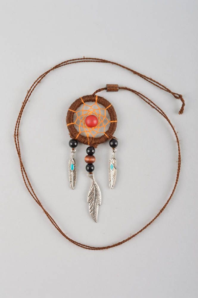 Кулон из перьев украшение ручной работы подвеска из перьев ожерелье с перьями  фото 2