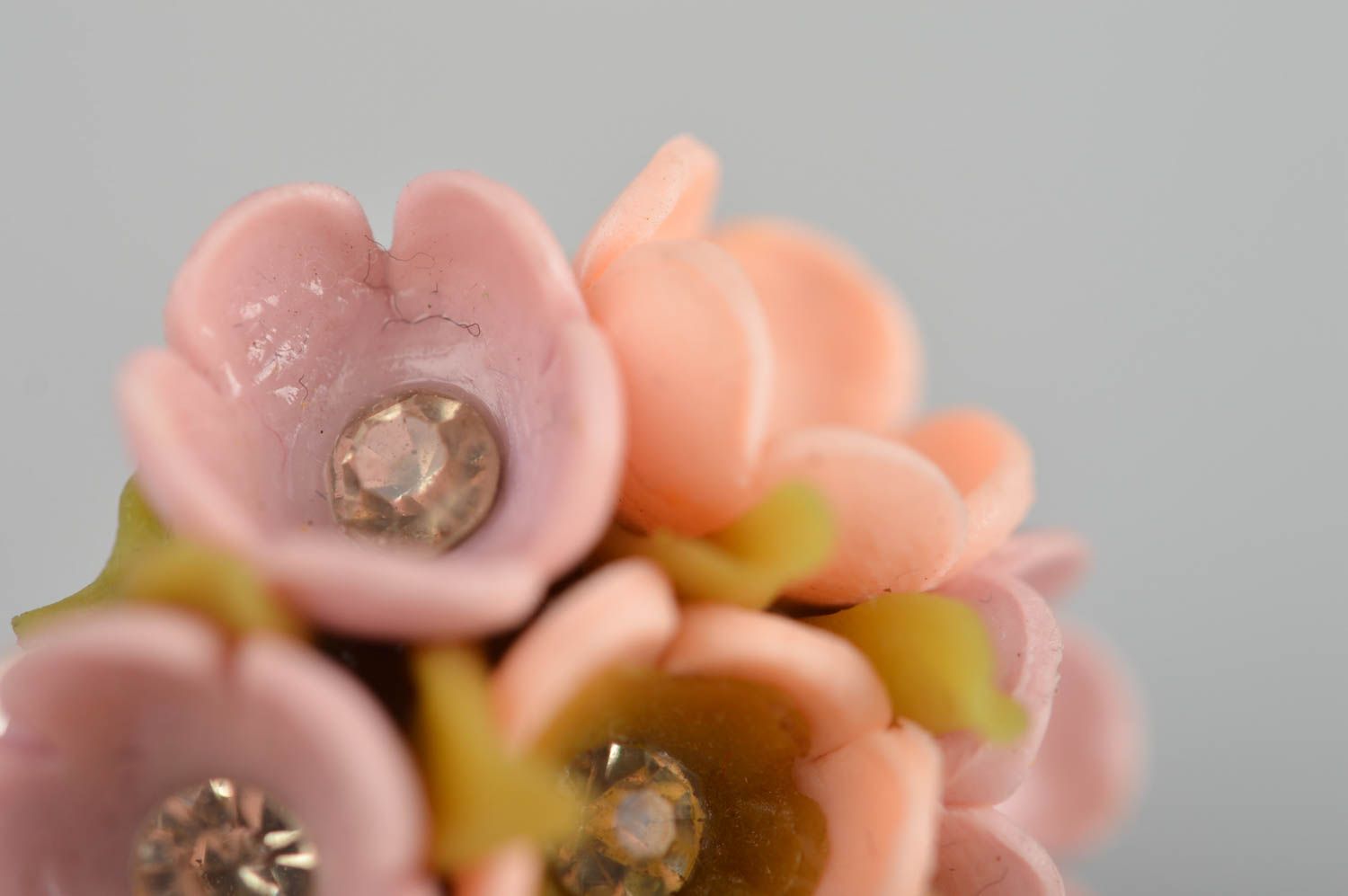 Bague fleurs en pâte polymère Bijou fait main taille réglable Cadeau femme photo 6