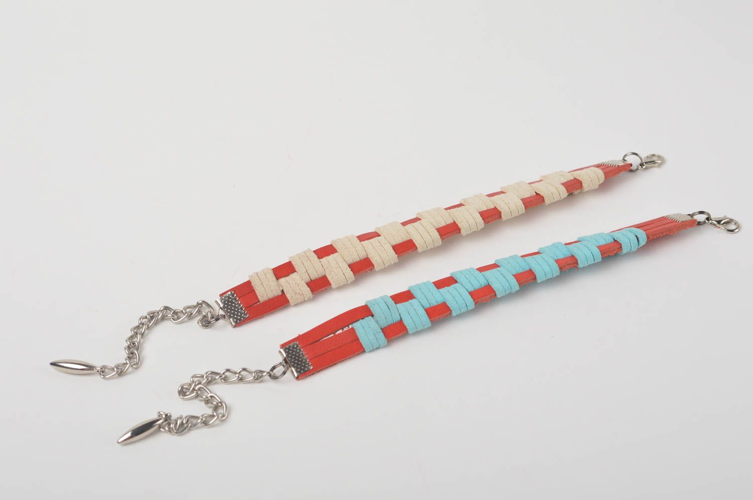 Beautiful handmade leather bracelets 2 pieces wrist bracelet designs gift ideas photo 4