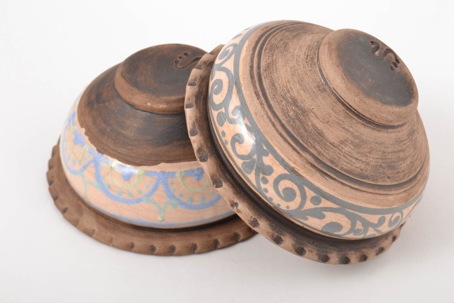 Schüssel Set handmade Keramik Schalen aus Ton für Suppen 2 Stück 500 ml foto 3