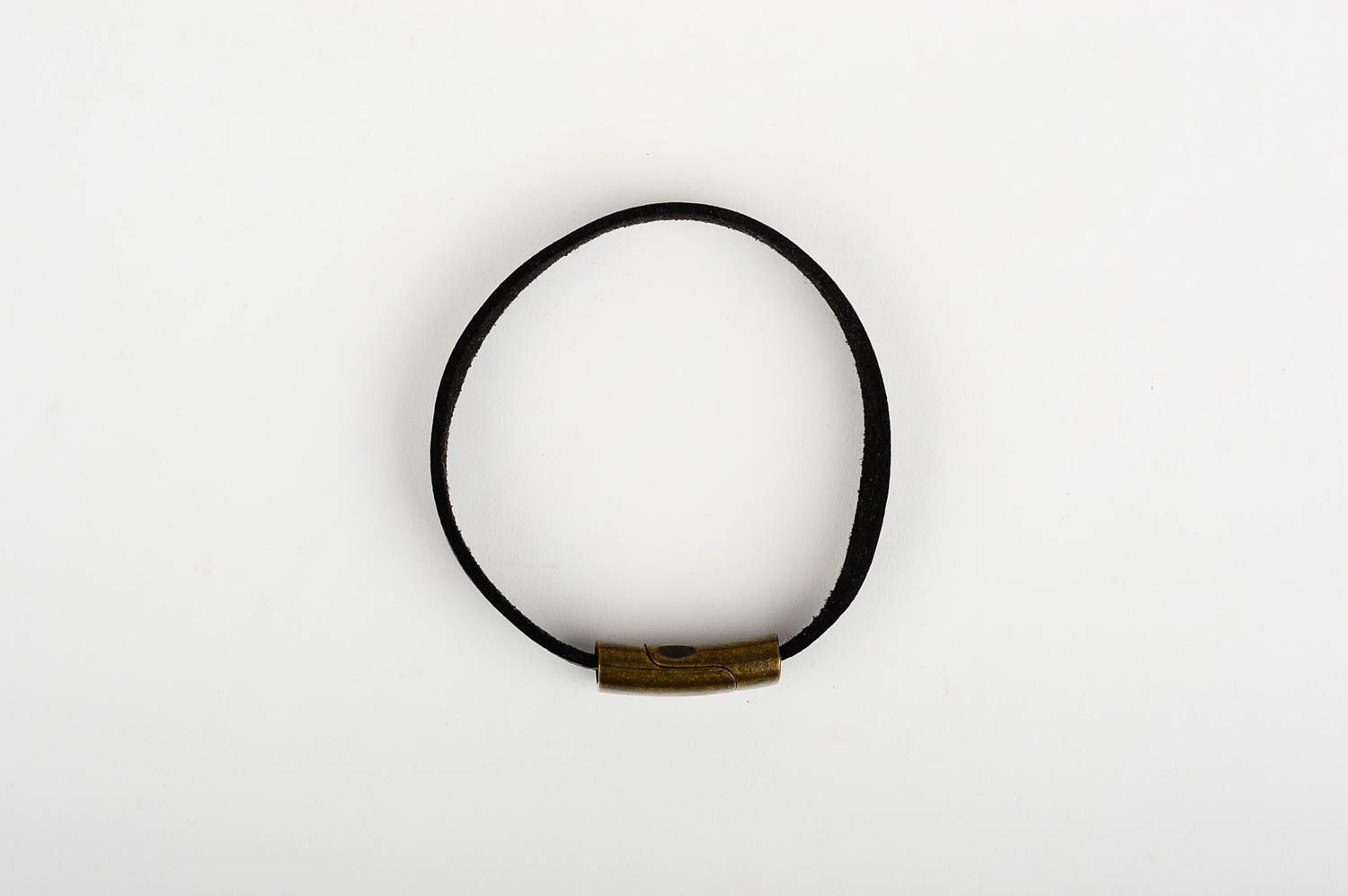 Bracelet cuir original Bijou fait main noir Accessoire pour femme tendance photo 3
