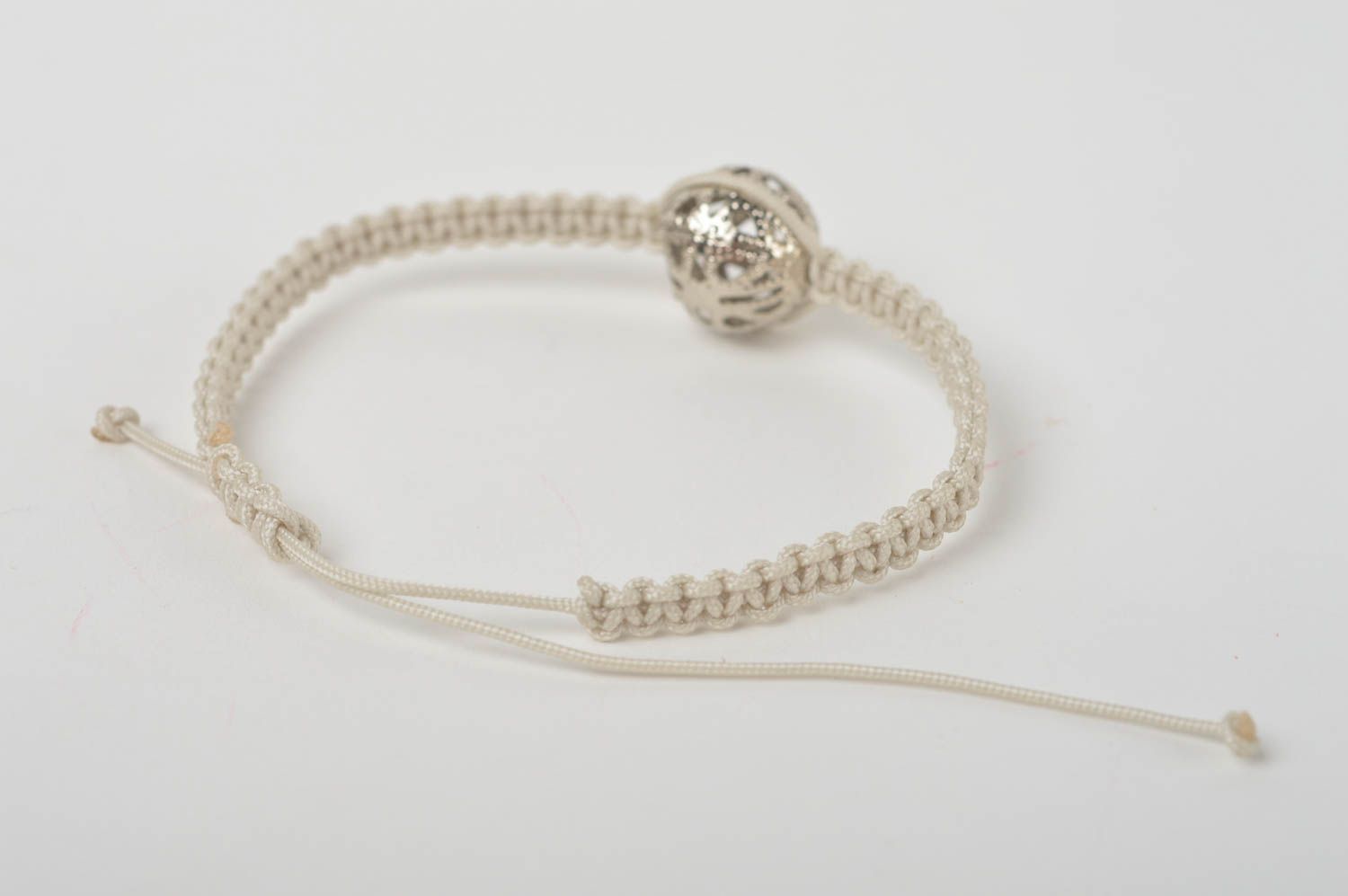 White thin bracelet wrist designer bracelet summer jewelry woven bracelet photo 5
