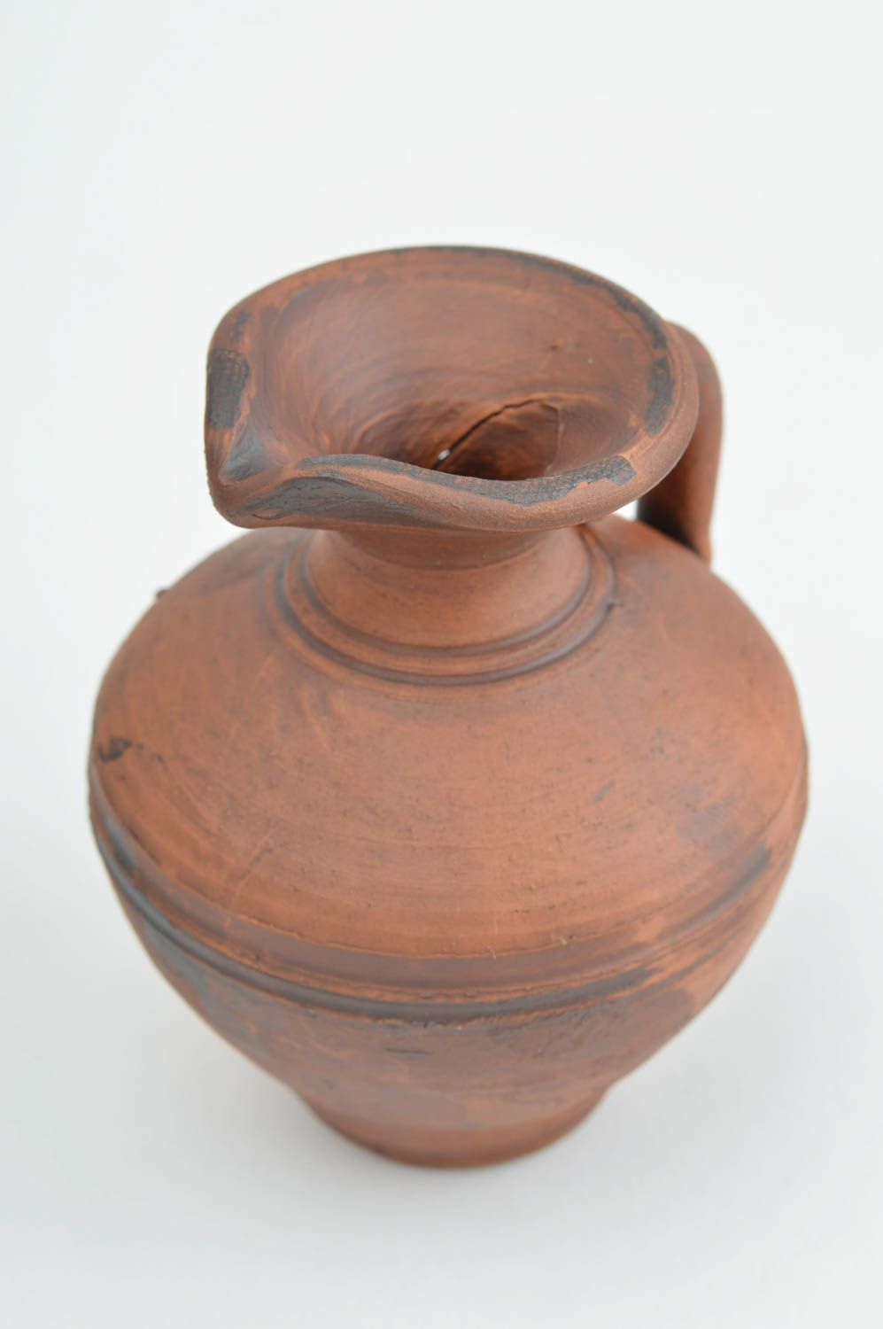 Handgefertigt Keramik Krug ausgefallener Dekoartikel Küchen Deko braun foto 3