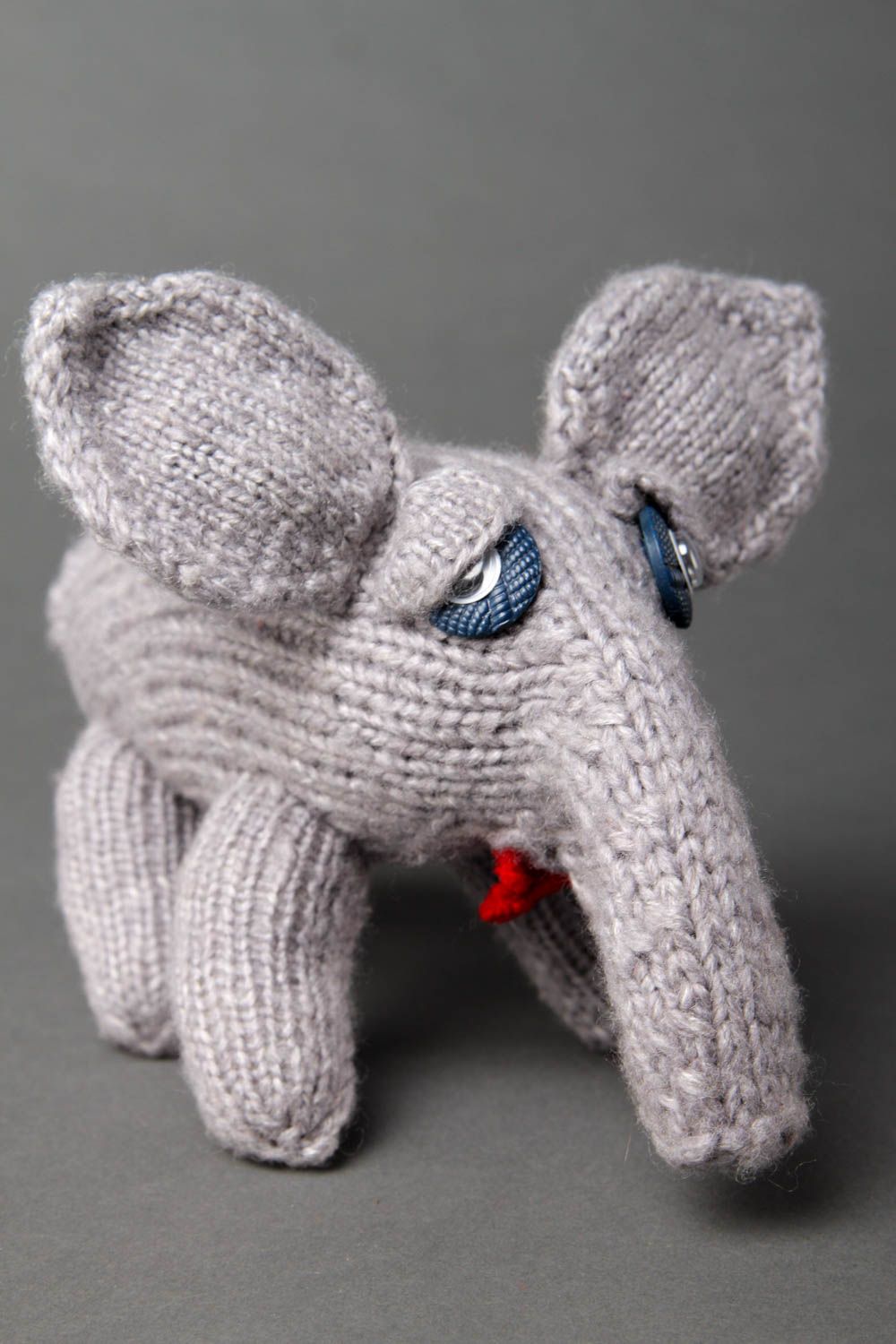 Handmade Strick Kuscheltier Spielzeug Elefant Geschenkidee für Kinder originell foto 4