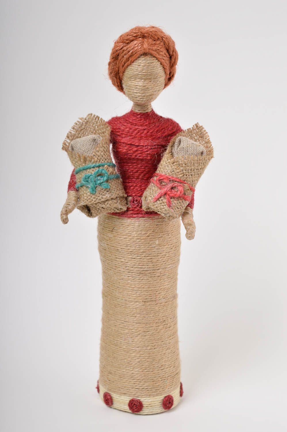 Figurine femme faite main Poupée décorative fil de jute Décoration d'intérieure  photo 2