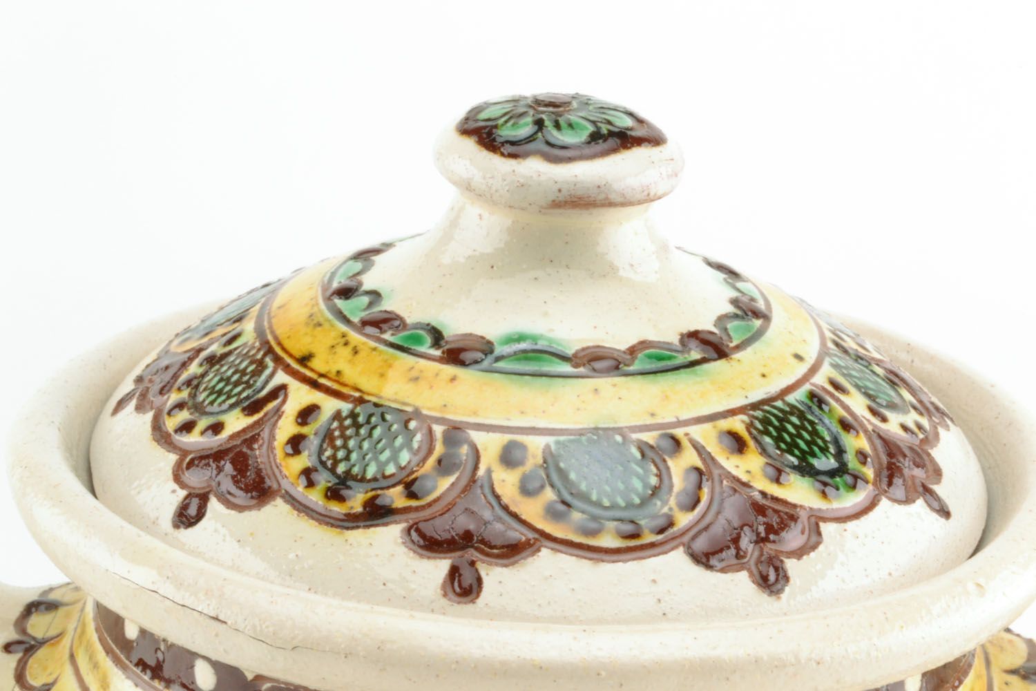 Bule de cerâmica artesanal decorativo  foto 3