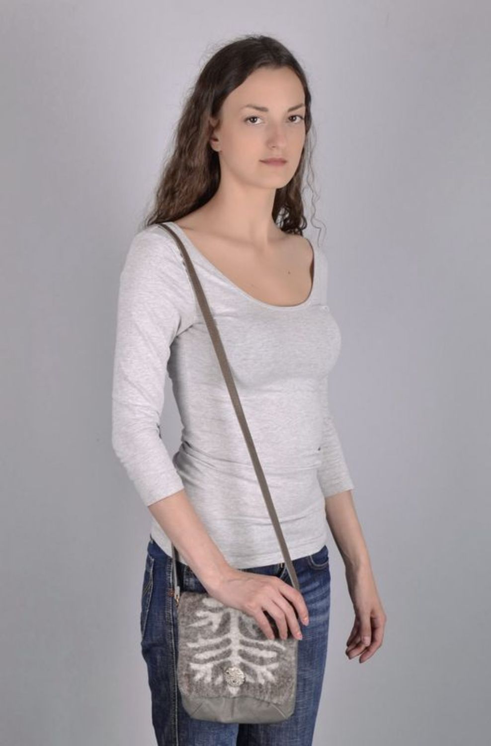 Ethno-Tasche mit langem Griff für Frauen foto 3