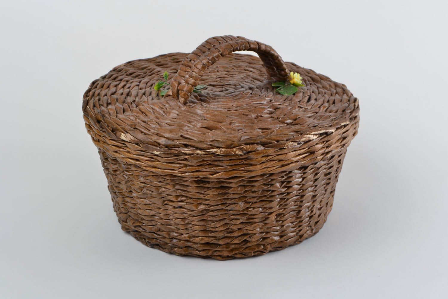 Handmade woven basket unique home interior present solutions paper rod storage photo 5