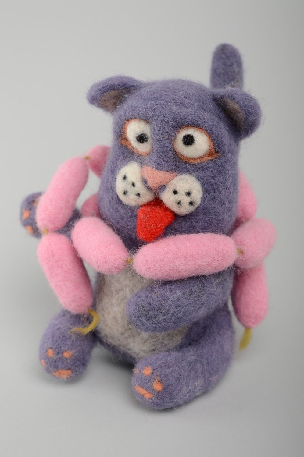 Felt toy Cat with Sausages photo 1