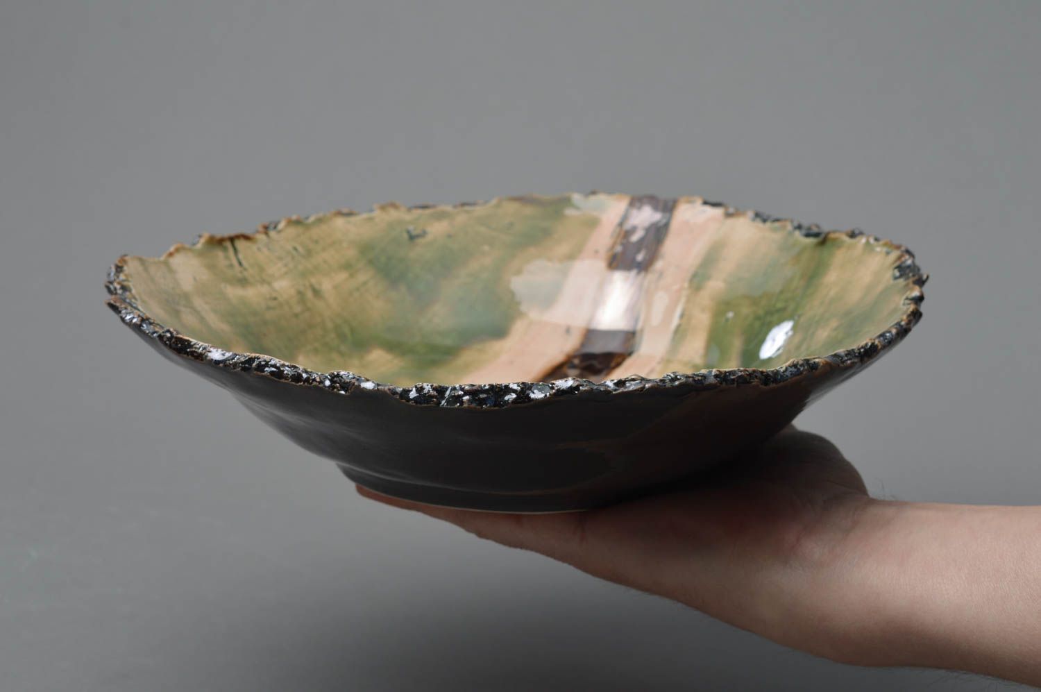Assiette en porcelaine grande faite main peinte vaisselle originale et pratique photo 4