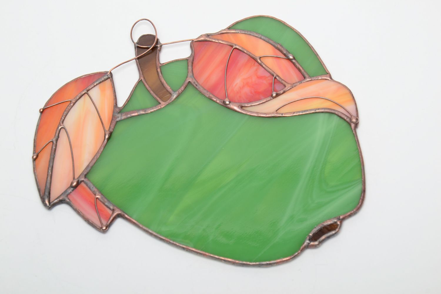 Stained glass interior pendant Green Apple photo 2