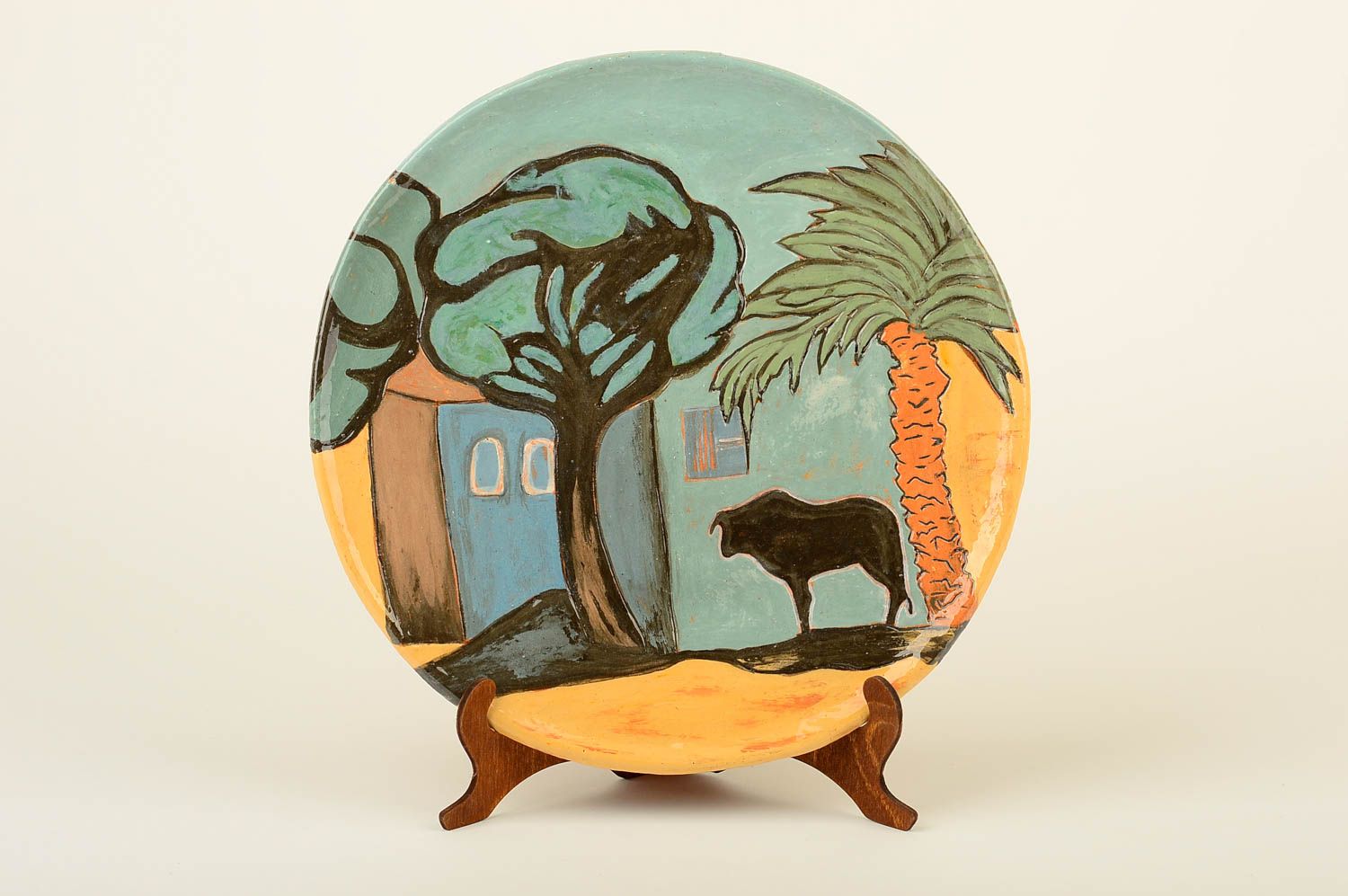 Plato de cerámica hecho a mano plato decorativo regalo original para amigo foto 1
