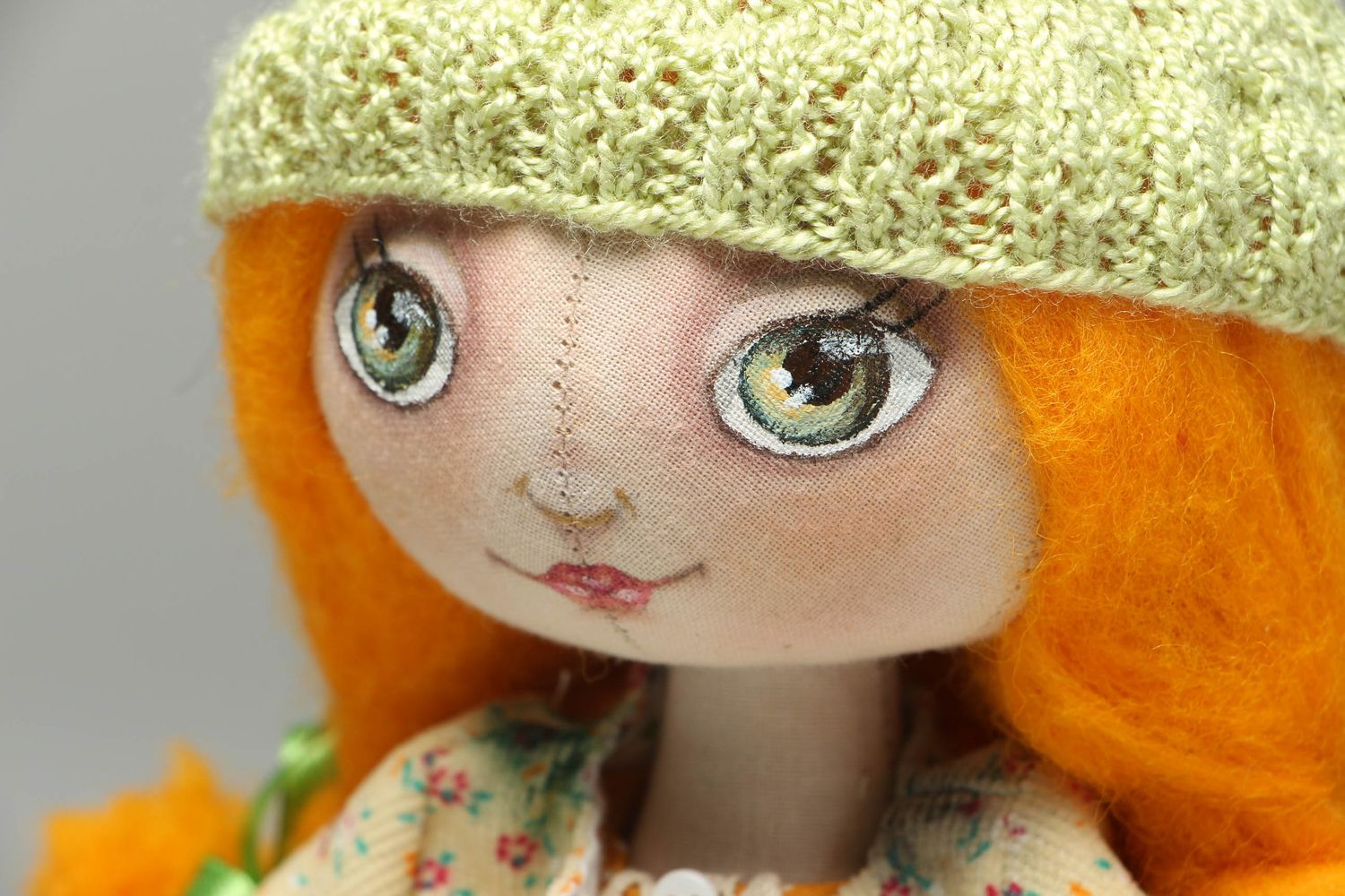 Handmade fabric doll girl photo 2