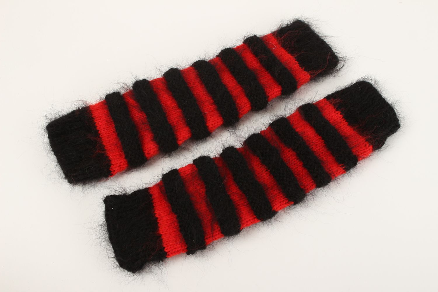 Женски гамаши ручной работы вязаные гетры спицами полосатые носки гетры фото 2