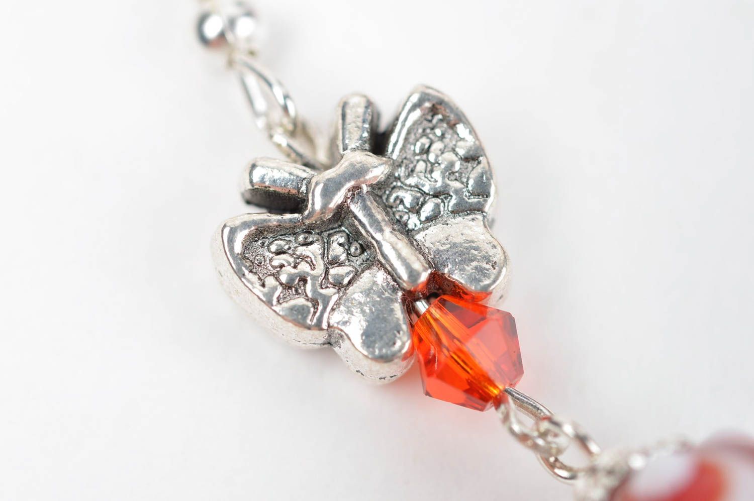 Beautiful glass earrings handmade earrings with charms stylish accessory photo 5