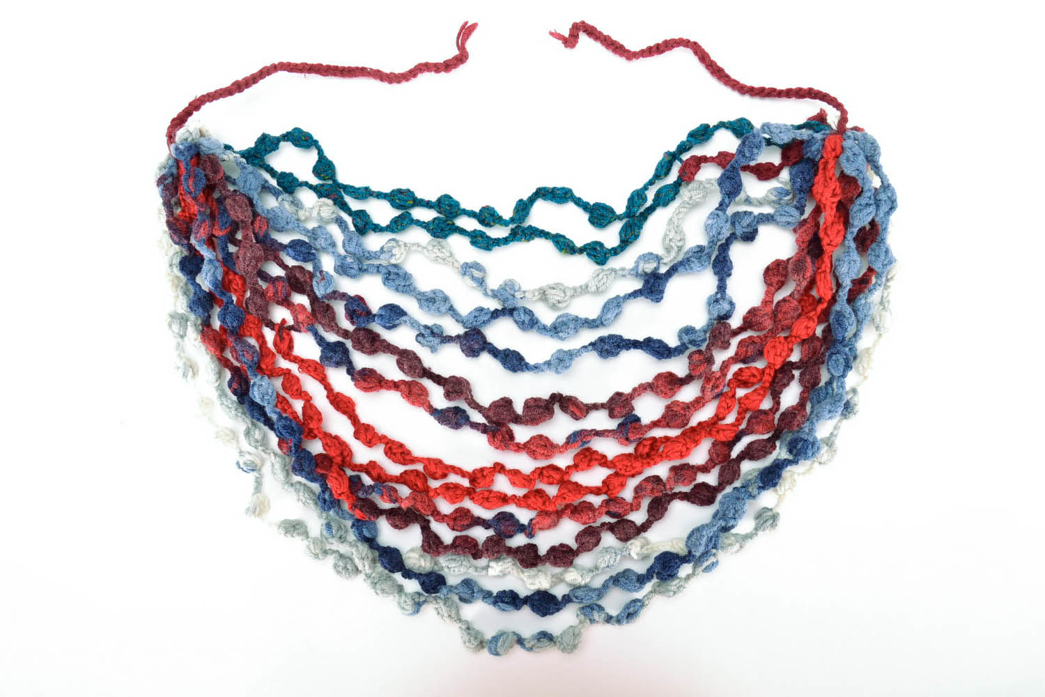 Collier multirang tricoté au crochet fait main photo 3