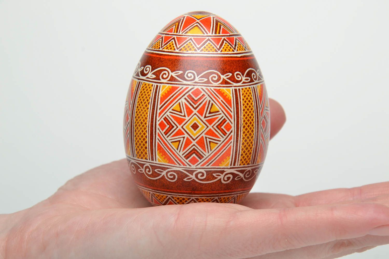 Oeuf de Pâques peint à l'aniline fait main pysanka aux motifs traditionnels photo 5