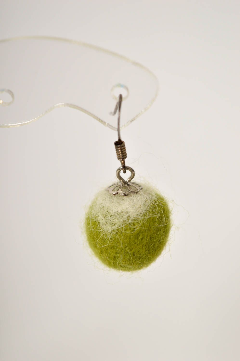 Handmade earrings woolen earrings designer accessory gift ideas unusual jewelry photo 5