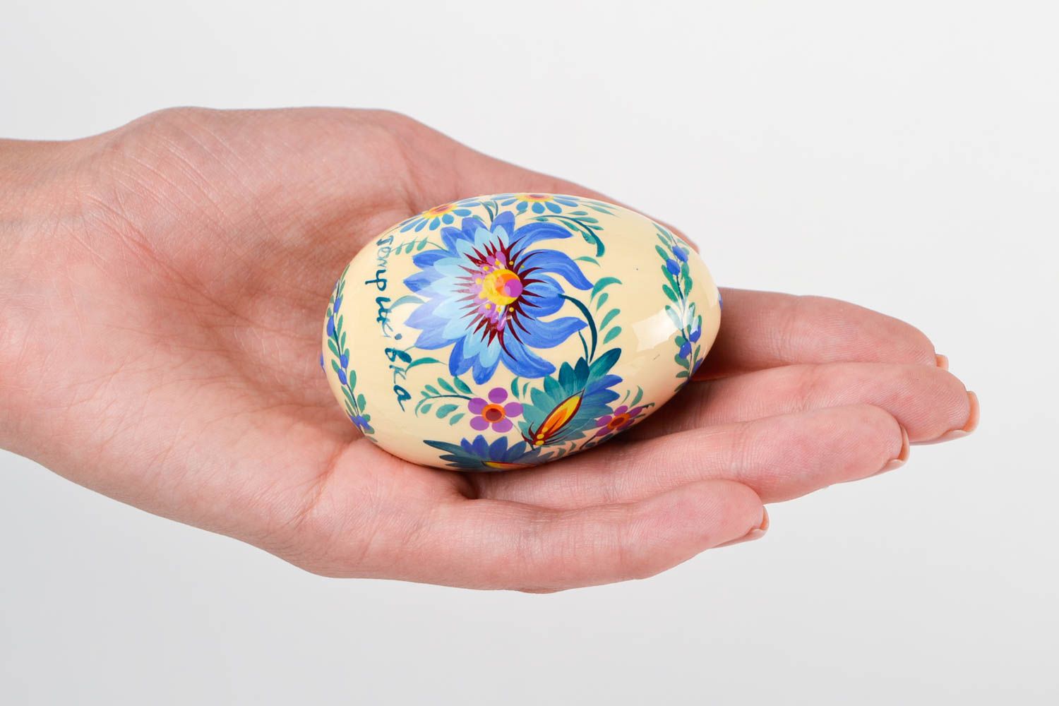 Decoración para Pascua huevo decorado  artesanal de madera regalo original foto 2