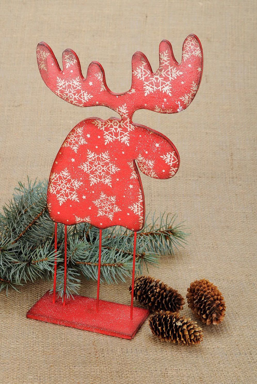 Figurine décorative de Noël en bois  photo 1