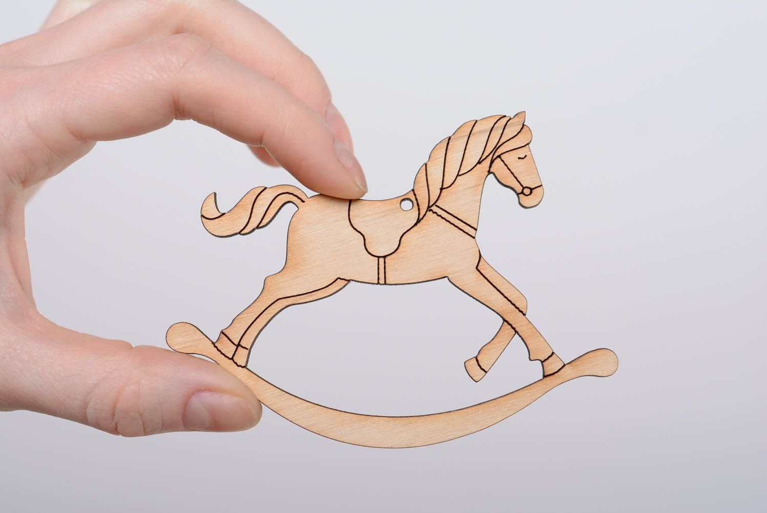 Peça em branco artesanal para criatividade de madeira contraplacada  Cavalo de madeira foto 4