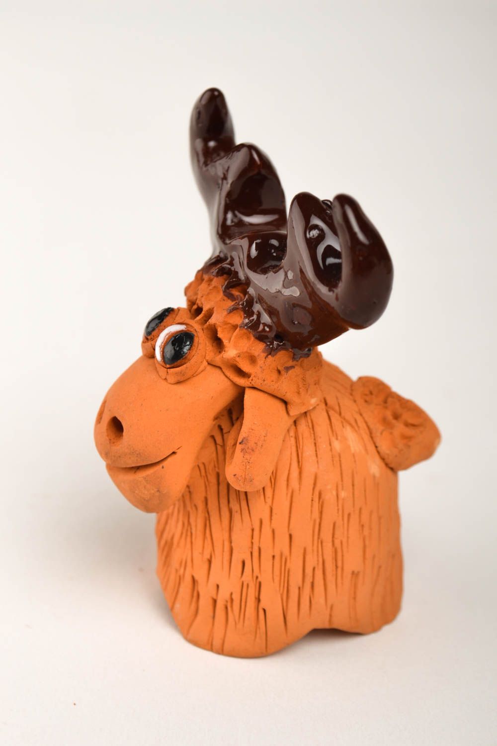 Keramik Deko handmade originelle Figur aus Ton Tier Statue Keramik Figur Hirsch foto 5