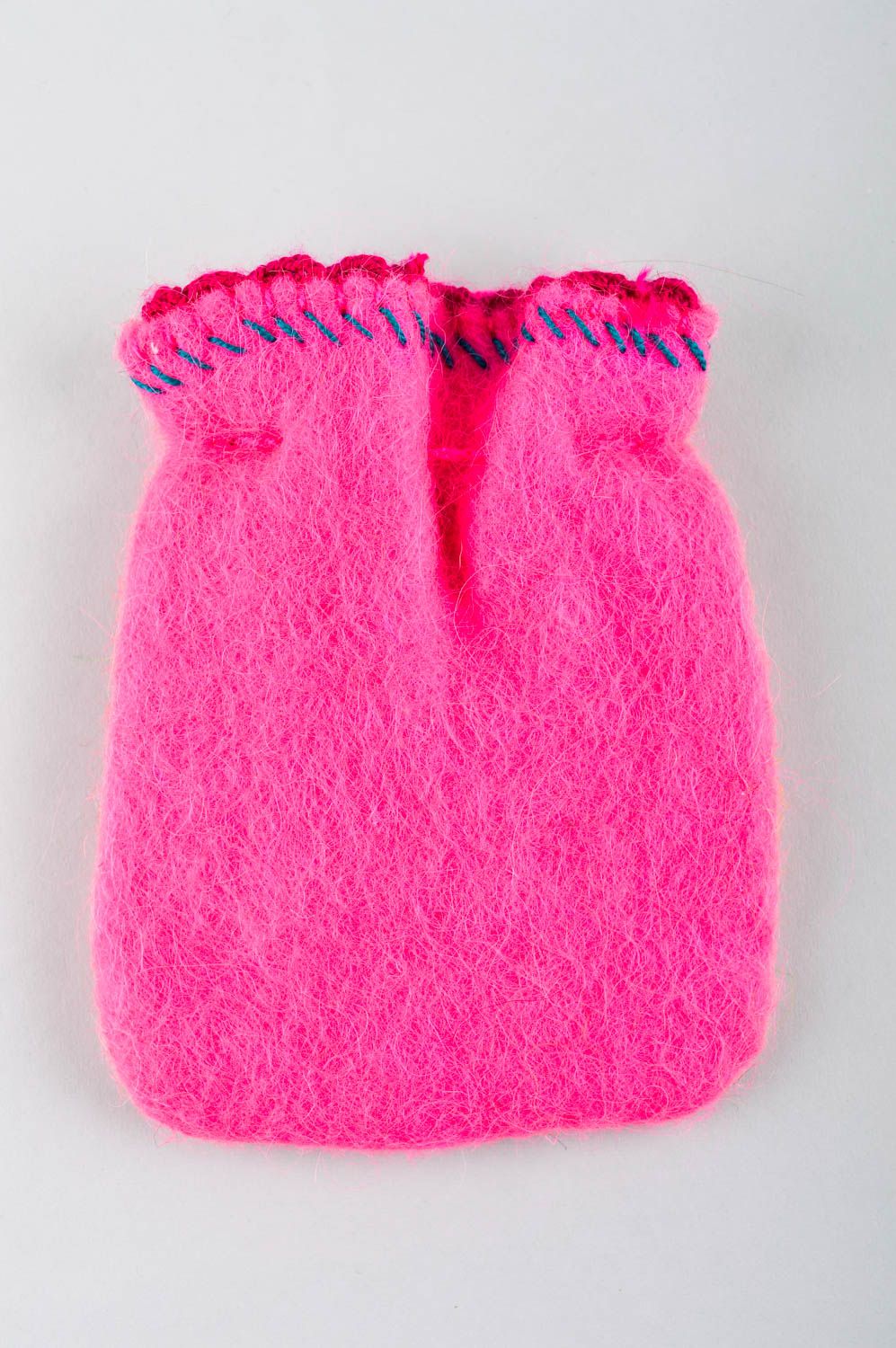 Porte-monnaie fait main Porte-monnaie en laine feutrée rose Accessoire femme photo 8