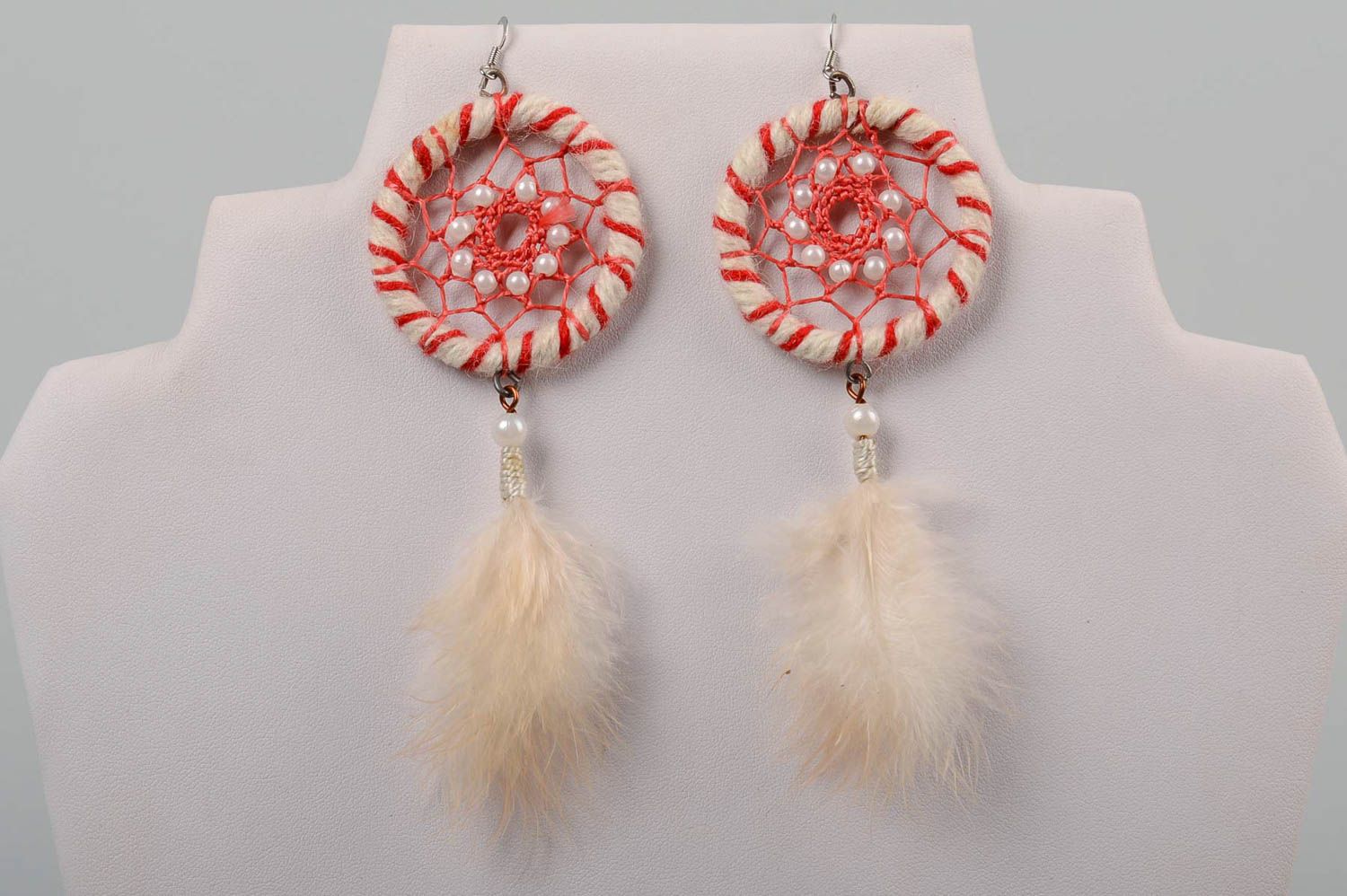 Homemade earrings large dreamcatcher earrings designer jewelry gifts for women photo 4
