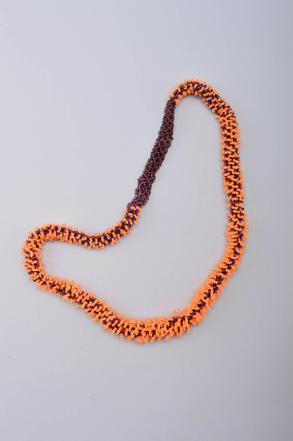 Collier en perles de rocaille Bijou fait main orange Cadeau pour femme photo 5