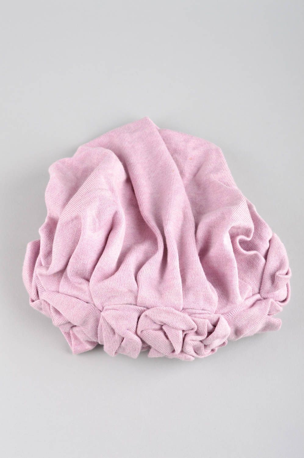 Зимняя женская шапка ручной работы зимняя шапка розовая головной убор красивый фото 4