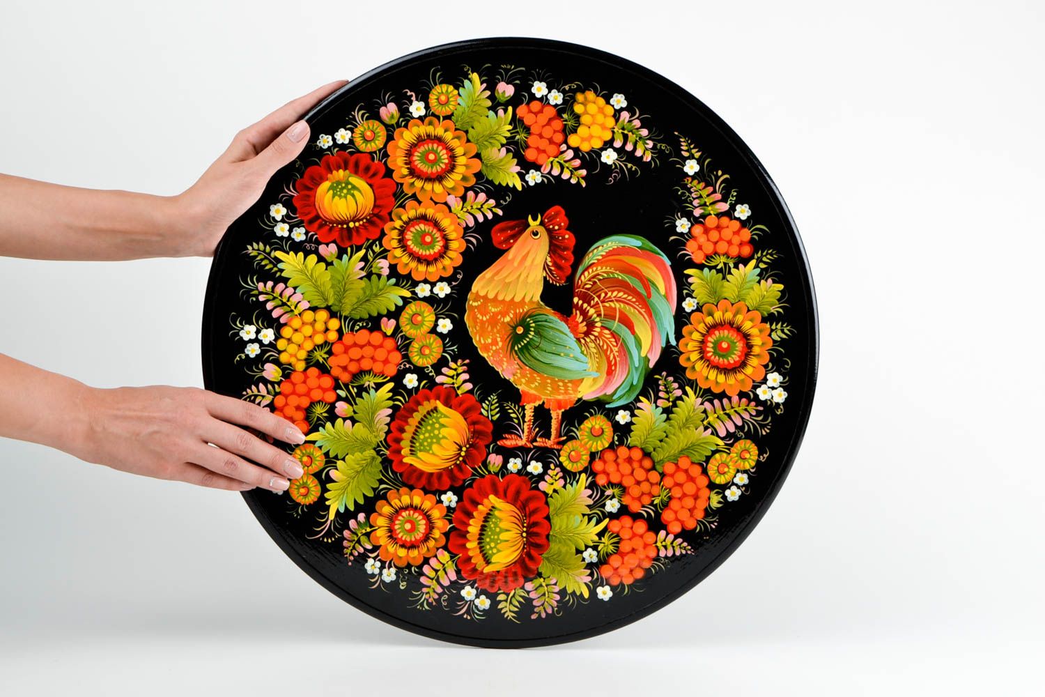 Декоративная тарелка ручной работы декор для дома деревянная тарелка на стену фото 2