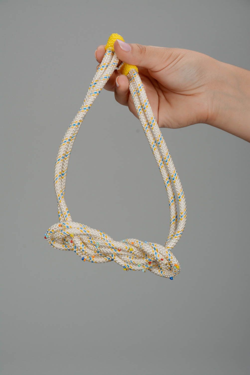 Necklace Made of String Embroidered with Beads photo 5