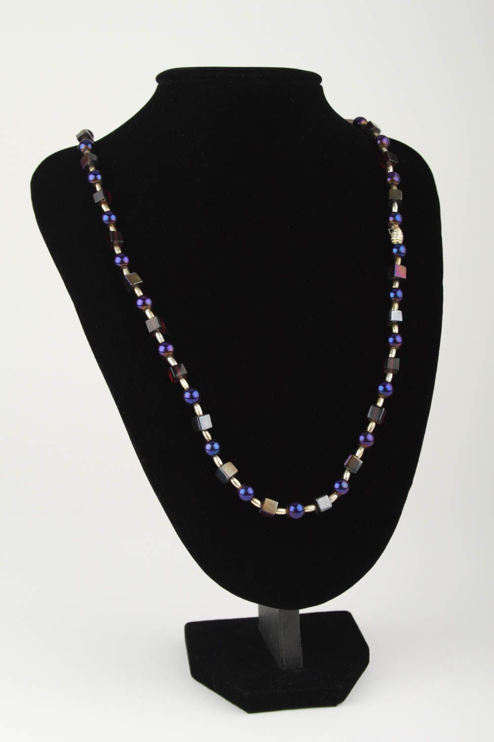 Collier en perles de verre Bijou fait main avec plastique Cadeau pour femme photo 1