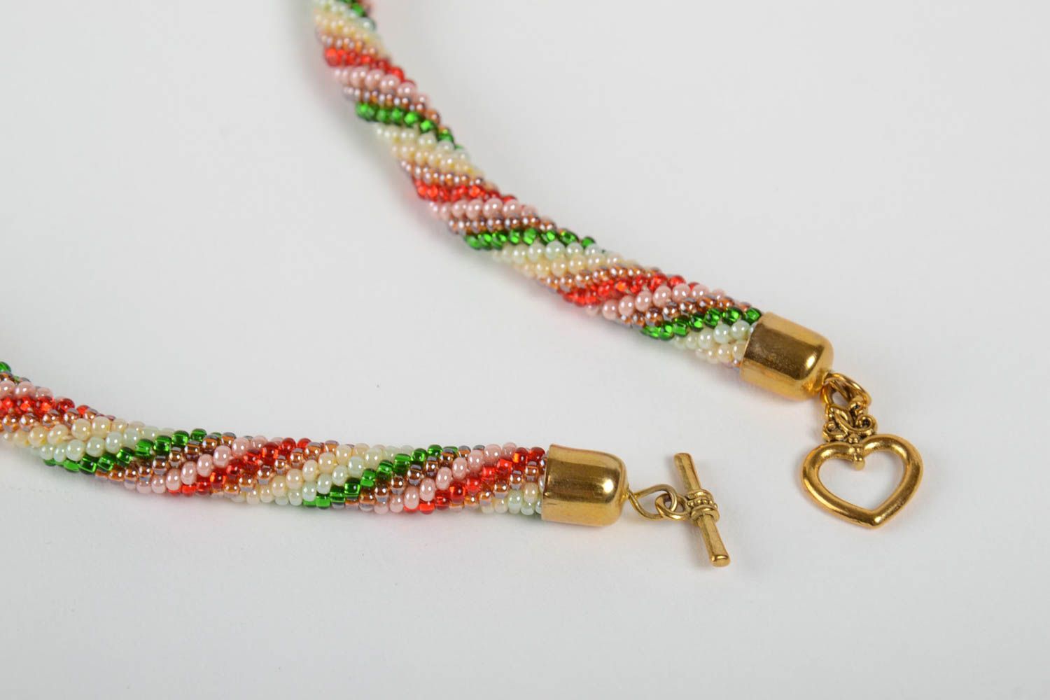 Collier spirale Bijou fait main en perles de rocaille multicolores Cadeau femme photo 4